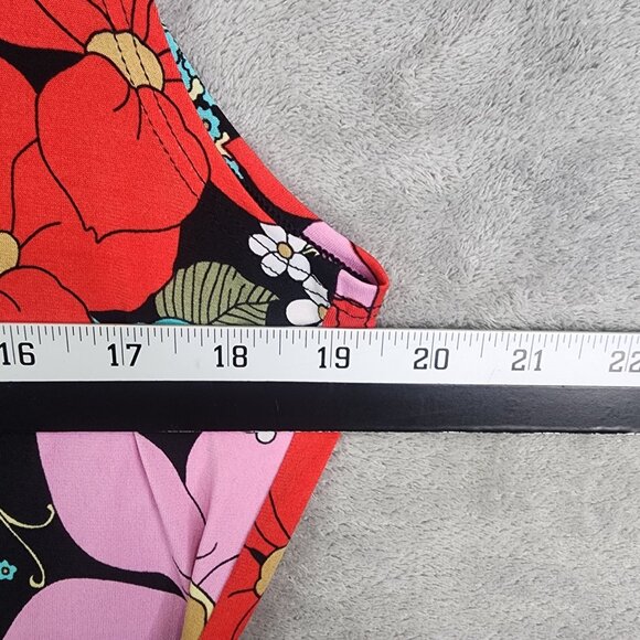 Women's Suzie In The City Floral Dress Sleeveless V Neck Tie Back Multicolor M - Picture 7 of 9